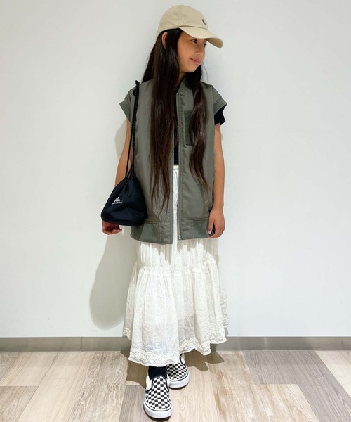 CIAOPANIC TYPY（チャオパニックティピー）の「【KIDS】MA-1ベスト（MA-1・キッズ・カーキ/ブラック/アイボリー・M/XL/XXL）」の20枚目の写真