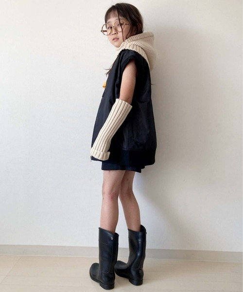 CIAOPANIC TYPY（チャオパニックティピー）の「【KIDS】MA-1ベスト（MA-1・キッズ・カーキ/ブラック/アイボリー・M/XL/XXL）」の7枚目の写真