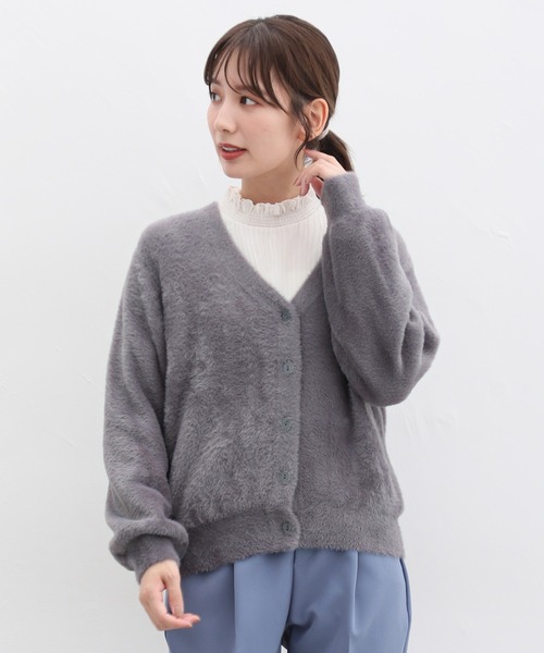 Honeys（ハニーズ）の「フェザーヤーンVネックカーディガン