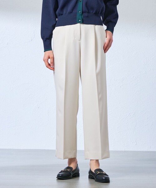 CAST:（キャストコロン）の「【大人気定番/美シルエット】SANYO ENJIN×CAST: セミワイドパンツ（その他パンツ・レディース・オフホワイト/ベージュ/ブルー系その他2/ブラック・S/L/M）」の2枚目の写真