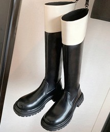 Futier land | 配色タンクソールロングブーツ(ブーツ)