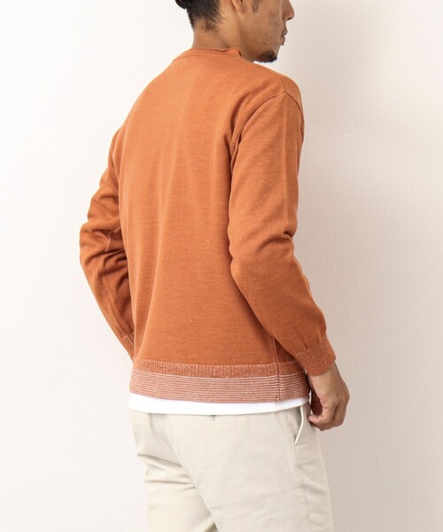 NOLLEY'S goodman（ノーリーズグッドマン）の「ロンT付き プレーティング レイヤード Vネックニット（ニット/セーター・メンズ・ネイビー/グレー/イエロー/チャコールグレー・M/L/XL）」の7枚目の写真