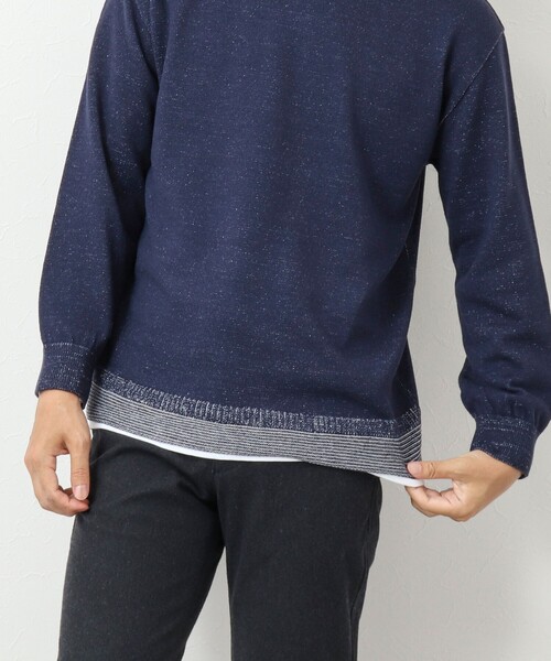 NOLLEY'S goodman（ノーリーズグッドマン）の「ロンT付き プレーティング レイヤード Vネックニット（ニット/セーター・メンズ・ネイビー/グレー/イエロー/チャコールグレー・M/L/XL）」の17枚目の写真