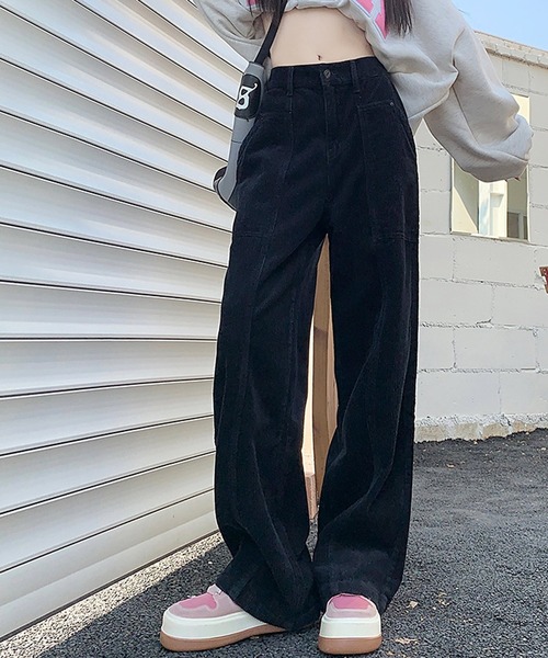 HALEY PESCA（ヘーリーペスカ）の「HALEY PESCA/コーデュロイ　ワイドレッグパンツ（その他パンツ・レディース・ホワイト/ブラウン/ブラック・SMALL/LARGE/MEDIUM）」の6枚目の写真