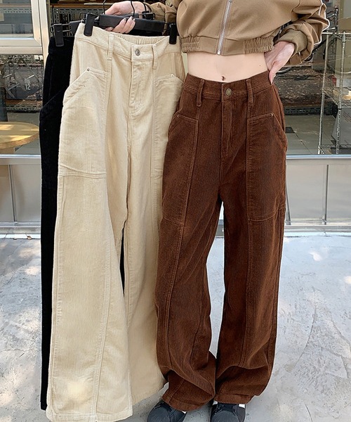HALEY PESCA（ヘーリーペスカ）の「HALEY PESCA/コーデュロイ　ワイドレッグパンツ（その他パンツ・レディース・ホワイト/ブラウン/ブラック・SMALL/LARGE/MEDIUM）」の13枚目の写真