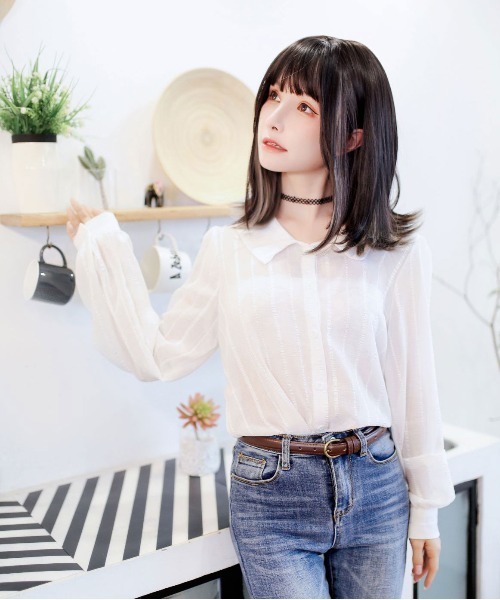 Port(ポート)の「【 フルウィッグ 】 インナーカラー ミージョ / ミディアムストレート / シースルーバング(ウィッグ・レディース・ブラック×ピンク/ブラック×ブルー/グレー×ピンク/ブラック×ゴールド/ブラック×グレー・FREE)」の20枚目の写真