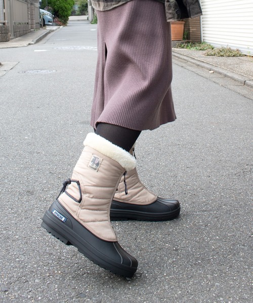 moz（モズ）の「moz(モズ) 裏ボア防水・防滑(スパイク付き)センタージップブーツ（ブーツ・レディース・グレイッシュベージュ/ブラック/ベージュ・26.0cm/24.0cm/25.0cm/23.0cm）」の14枚目の写真