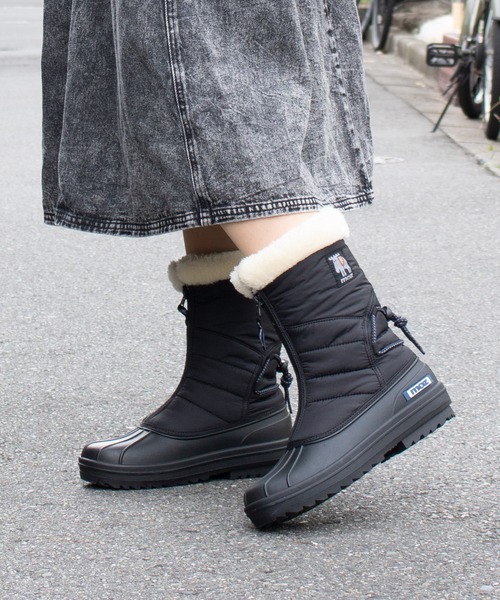 moz（モズ）の「moz(モズ) 裏ボア防水・防滑(スパイク付き)センタージップブーツ（ブーツ・レディース・グレイッシュベージュ/ブラック/ベージュ・26.0cm/24.0cm/25.0cm/23.0cm）」の12枚目の写真