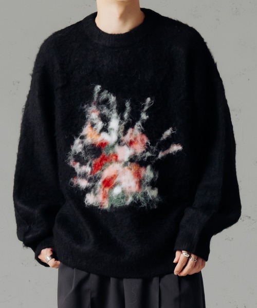 epnok(エプノック)の「フラワーシャギールーズニット(ニット/セーター・メンズ・グレー/ブラック・SMALL/MEDIUM/LARGE)」の10枚目の写真