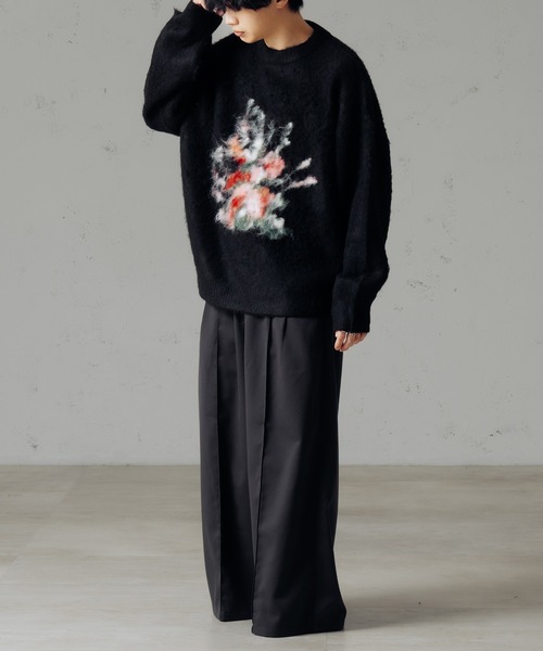 epnok(エプノック)の「フラワーシャギールーズニット(ニット/セーター・メンズ・グレー/ブラック・SMALL/MEDIUM/LARGE)」の8枚目の写真