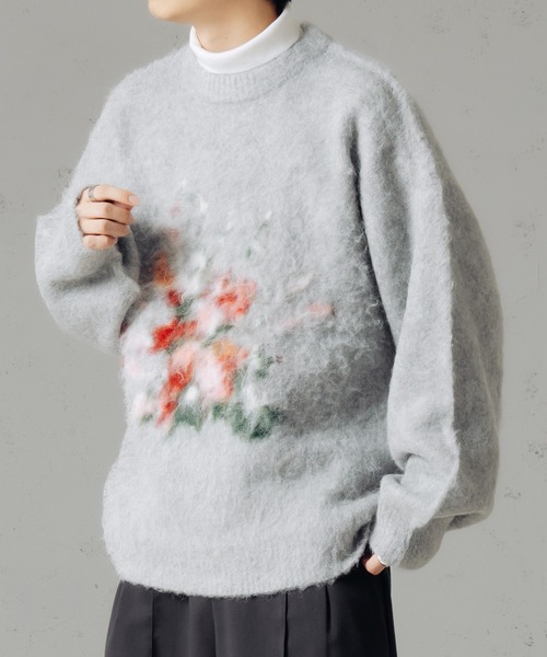 epnok(エプノック)の「フラワーシャギールーズニット(ニット/セーター・メンズ・グレー/ブラック・SMALL/MEDIUM/LARGE)」の11枚目の写真