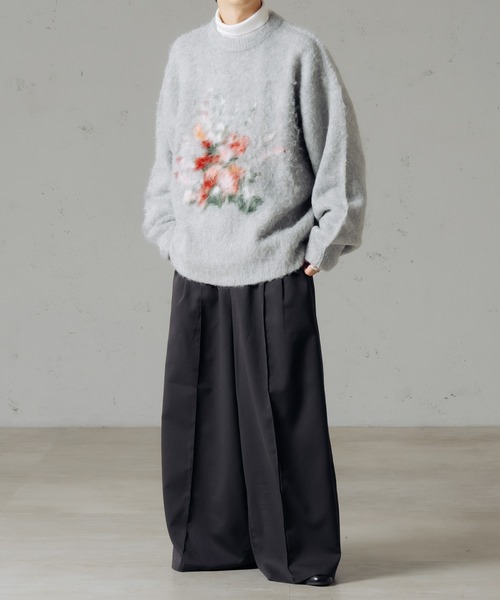 epnok(エプノック)の「フラワーシャギールーズニット(ニット/セーター・メンズ・グレー/ブラック・SMALL/MEDIUM/LARGE)」の9枚目の写真