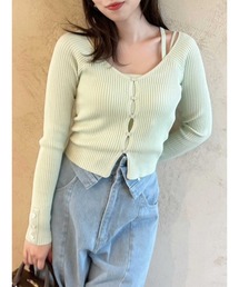 dazzlin | バッククロスカーデタイトトップス(ニット/セーター)