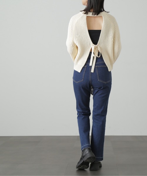 FREE'S MART（フリーズマート）の「後ろ開きバックリボンニット（ニット/セーター・レディース・パープル系その他/グリーン/ブラック/ホワイト・FREE）」の8枚目の写真