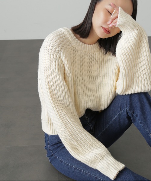 FREE'S MART（フリーズマート）の「後ろ開きバックリボンニット（ニット/セーター・レディース・パープル系その他/グリーン/ブラック/ホワイト・FREE）」の7枚目の写真