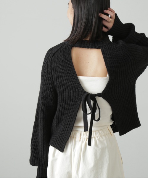 FREE'S MART（フリーズマート）の「後ろ開きバックリボンニット（ニット/セーター・レディース・パープル系その他/グリーン/ブラック/ホワイト・FREE）」の12枚目の写真