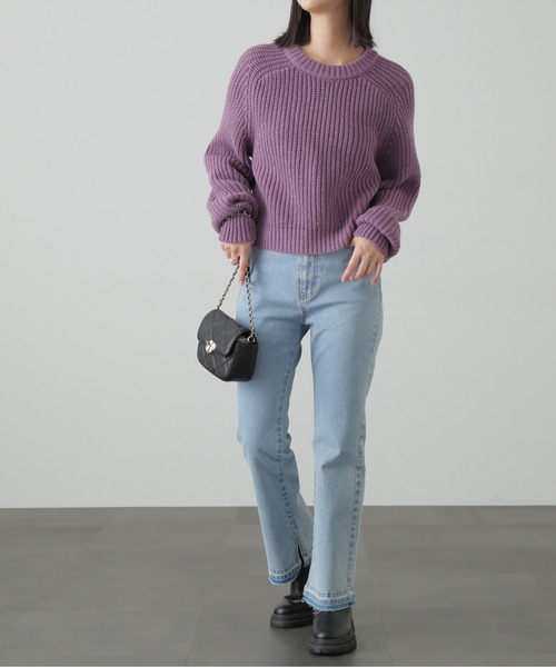 FREE'S MART（フリーズマート）の「後ろ開きバックリボンニット（ニット/セーター・レディース・パープル系その他/グリーン/ブラック/ホワイト・FREE）」の21枚目の写真