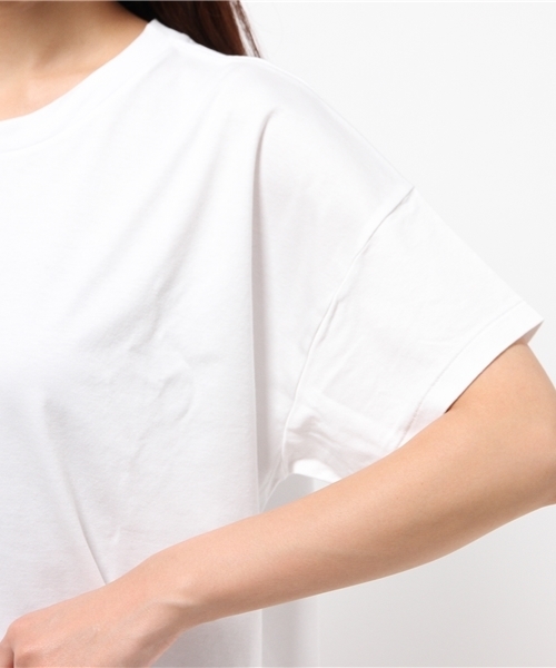 JOURNAL STANDARD（ジャーナルスタンダード）の「コットンスムース ワイドTシャツ#（Tシャツ/カットソー・レディース・ホワイト/ブラック/グレー・FREE）」の8枚目の写真