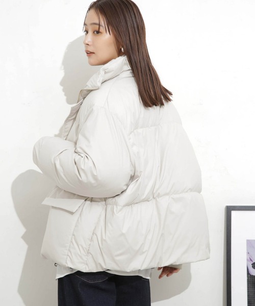 NANO universe（ナノユニバース）の「「河田フェザー」ショートダウンジャケット（ダウンジャケット/コート・レディース・ライトベージュ/モカ/ブラック・FREE）」の6枚目の写真