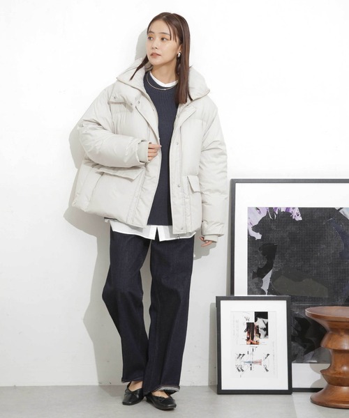 NANO universe（ナノユニバース）の「「河田フェザー」ショートダウンジャケット（ダウンジャケット/コート・レディース・ライトベージュ/モカ/ブラック・FREE）」の10枚目の写真