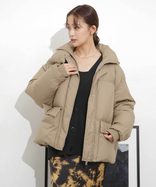 NANO universe（ナノユニバース）の「「河田フェザー」ショートダウンジャケット（ダウンジャケット/コート・レディース・ライトベージュ/モカ/ブラック・FREE）」の12枚目の写真