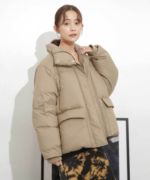 NANO universe（ナノユニバース）の「「河田フェザー」ショートダウンジャケット（ダウンジャケット/コート・レディース・ライトベージュ/モカ/ブラック・FREE）」の13枚目の写真