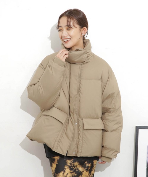 NANO universe（ナノユニバース）の「「河田フェザー」ショートダウンジャケット（ダウンジャケット/コート・レディース・ライトベージュ/モカ/ブラック・FREE）」の14枚目の写真
