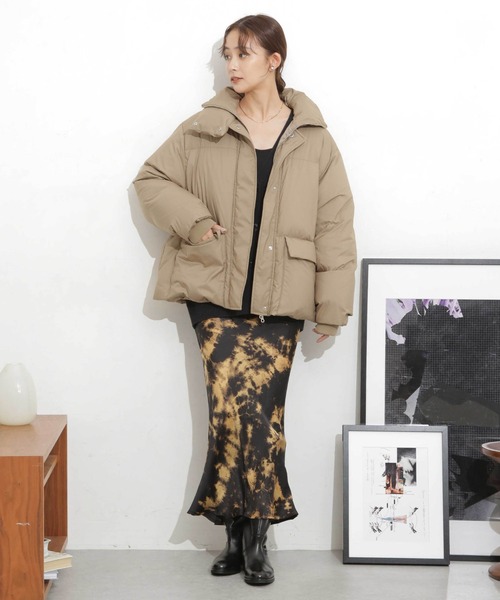NANO universe（ナノユニバース）の「「河田フェザー」ショートダウンジャケット（ダウンジャケット/コート・レディース・ライトベージュ/モカ/ブラック・FREE）」の17枚目の写真