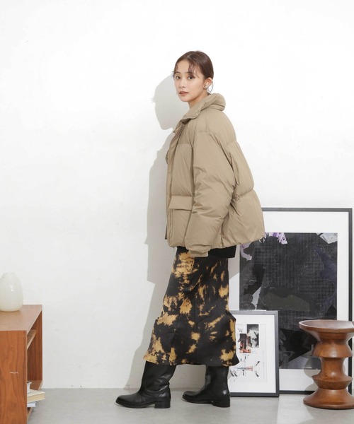 NANO universe（ナノユニバース）の「「河田フェザー」ショートダウンジャケット（ダウンジャケット/コート・レディース・ライトベージュ/モカ/ブラック・FREE）」の18枚目の写真