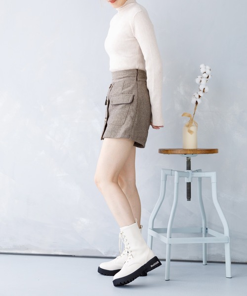 attagirl(アタガール)の「厚底ヒールレースアップブーツ(ブーツ・レディース・ブラック/アイボリー/ブラック系その他・LL/L/M/S)」の13枚目の写真