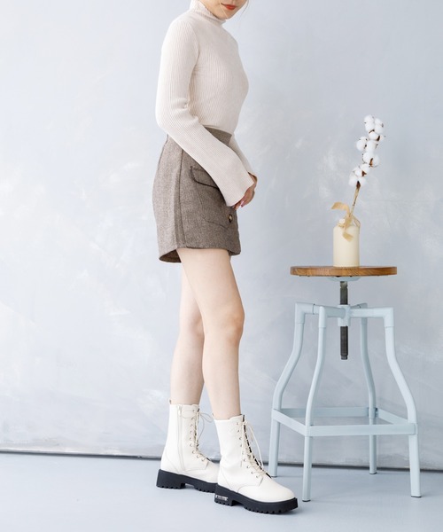 attagirl(アタガール)の「厚底ヒールレースアップブーツ(ブーツ・レディース・ブラック/アイボリー/ブラック系その他・LL/L/M/S)」の14枚目の写真