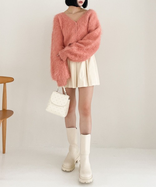 Heather(ヘザー)の「シャギーショートカーディガン 987109(カーディガン/ボレロ・レディース・オフホワイト/グレー/ピンク/レッド・FREE)」の22枚目の写真