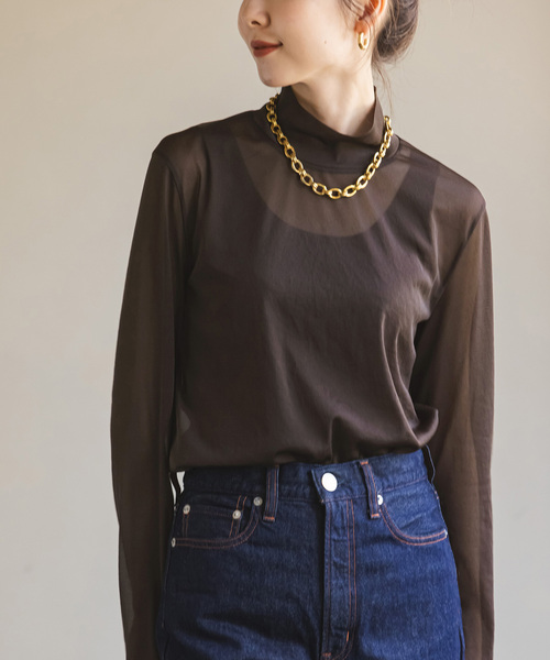 Noble（ノーブル）の「《追加》シアースキニーハイネックTOPS 7（T