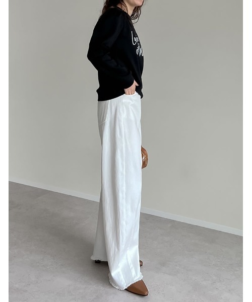 Re:EDIT（リエディ）の「[イージーケア]ダンボールロゴプリントプルオーバー（スウェット・レディース・グレー/ブラック/アイボリー系・MEDIUM/LARGE）」の14枚目の写真