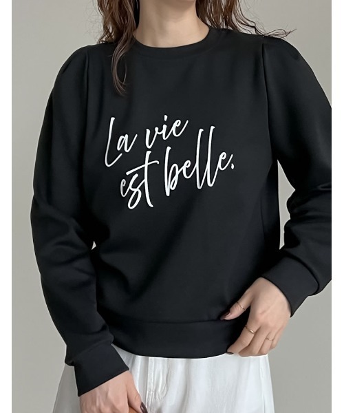 Re:EDIT（リエディ）の「[イージーケア]ダンボールロゴプリントプルオーバー（スウェット・レディース・グレー/ブラック/アイボリー系・MEDIUM/LARGE）」の10枚目の写真