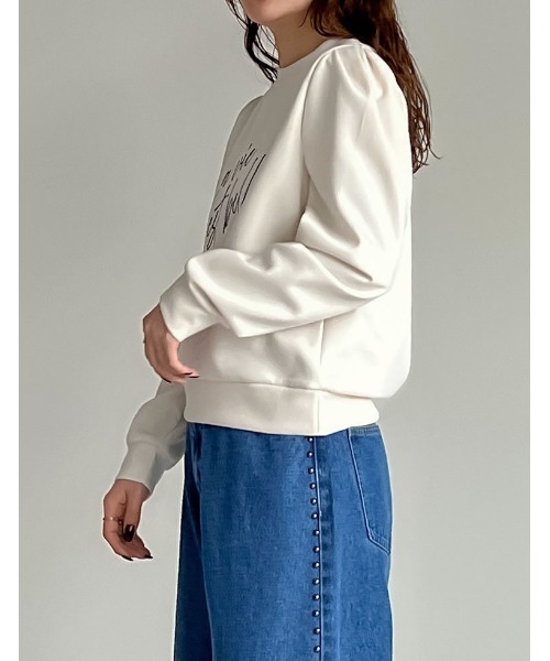 Re:EDIT（リエディ）の「[イージーケア]ダンボールロゴプリントプルオーバー（スウェット・レディース・グレー/ブラック/アイボリー系・MEDIUM/LARGE）」の7枚目の写真