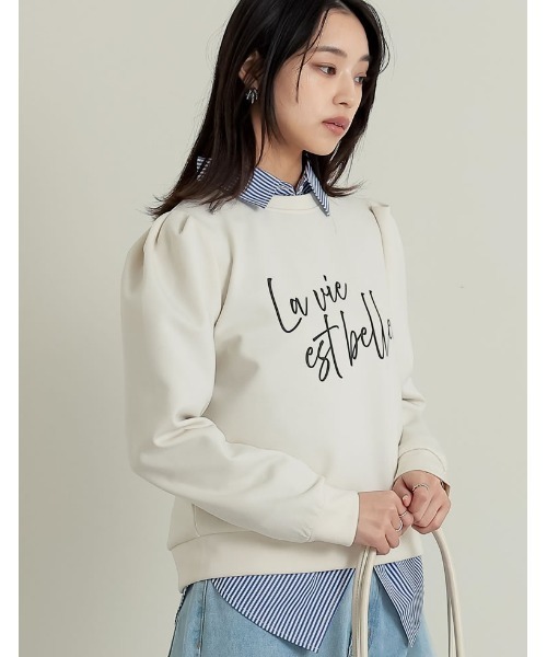 Re:EDIT（リエディ）の「[イージーケア]ダンボールロゴプリントプルオーバー（スウェット・レディース・グレー/ブラック/アイボリー系・MEDIUM/LARGE）」の18枚目の写真