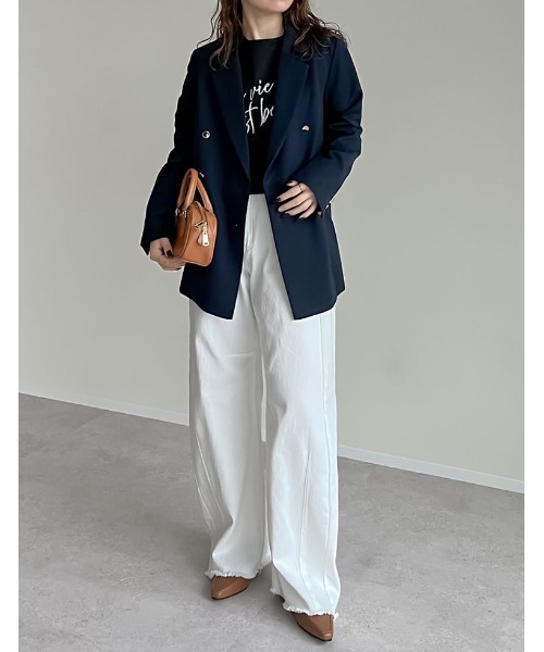 Re:EDIT（リエディ）の「[イージーケア]ダンボールロゴプリントプルオーバー（スウェット・レディース・グレー/ブラック/アイボリー系・MEDIUM/LARGE）」の4枚目の写真