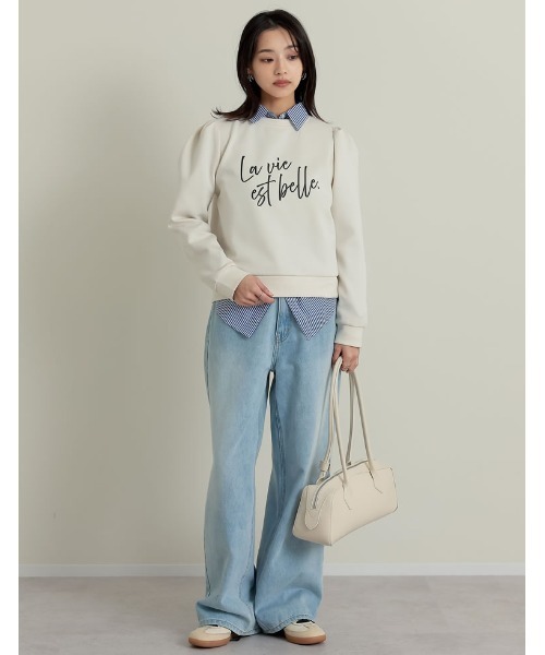 Re:EDIT（リエディ）の「[イージーケア]ダンボールロゴプリントプルオーバー（スウェット・レディース・グレー/ブラック/アイボリー系・MEDIUM/LARGE）」の19枚目の写真