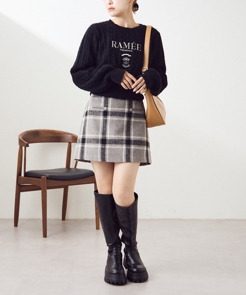 one after another NICE CLAUP(ワンアフターアナザーナイスクラップ)の「シャギーポケットミニスカート(スカート・レディース・ベージュ系その他/チャコールグレー/アイボリー/グレー系その他・FREE)」の19枚目の写真