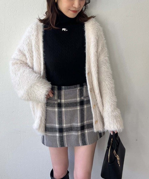 one after another NICE CLAUP(ワンアフターアナザーナイスクラップ)の「シャギーポケットミニスカート(スカート・レディース・ベージュ系その他/チャコールグレー/アイボリー/グレー系その他・FREE)」の9枚目の写真