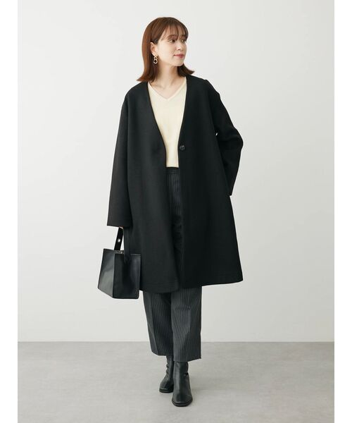 Green　Parks（グリーンパークス）の「洗えるVネックミディ丈コート（その他アウター・レディース・ライトグレー/ライトベージュ/サックスブルー/ブラック・FREE）」の8枚目の写真