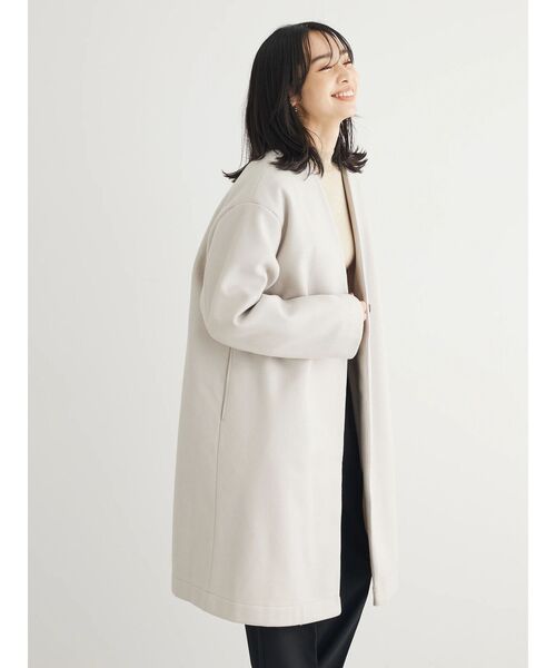 Green　Parks（グリーンパークス）の「洗えるVネックミディ丈コート（その他アウター・レディース・ライトグレー/ライトベージュ/サックスブルー/ブラック・FREE）」の19枚目の写真