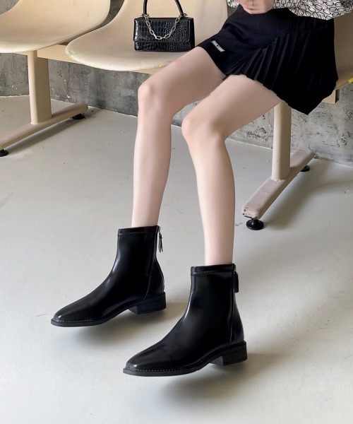 Miniministore(ミニミニストア)の「ショートブーツ フルジップブーツ 美脚(ブーツ・レディース・ベージュ/ブラック/アイボリー・23.5cm/22.5cm/24.0cm/23.0cm/24.5cm/25.0cm)」の17枚目の写真