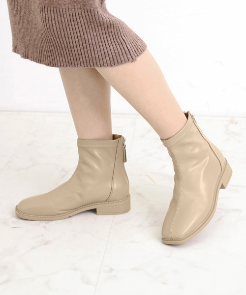 Miniministore(ミニミニストア)の「ショートブーツ フルジップブーツ 美脚(ブーツ・レディース・ベージュ/ブラック/アイボリー・23.5cm/22.5cm/24.0cm/23.0cm/24.5cm/25.0cm)」の19枚目の写真