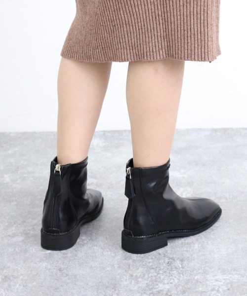Miniministore(ミニミニストア)の「ショートブーツ フルジップブーツ 美脚(ブーツ・レディース・ベージュ/ブラック/アイボリー・23.5cm/22.5cm/24.0cm/23.0cm/24.5cm/25.0cm)」の13枚目の写真
