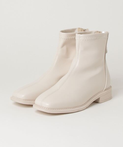 Miniministore(ミニミニストア)の「ショートブーツ フルジップブーツ 美脚(ブーツ・レディース・ベージュ/ブラック/アイボリー・23.5cm/22.5cm/24.0cm/23.0cm/24.5cm/25.0cm)」の6枚目の写真