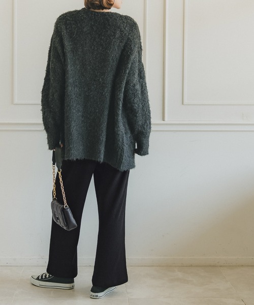 coca(coca)(コカ)の「セミワイドリブニットパンツ(その他パンツ・レディース・ライトグレー/ブラック/ベージュ・SHORT/LONG)」の7枚目の写真