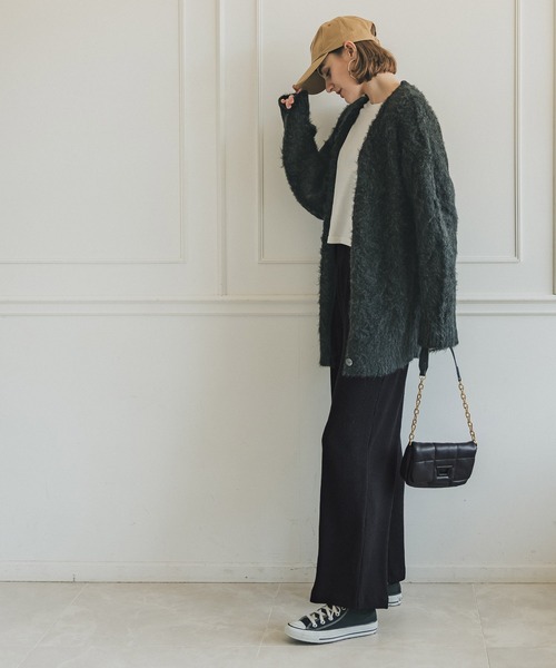 coca(coca)(コカ)の「セミワイドリブニットパンツ(その他パンツ・レディース・ライトグレー/ブラック/ベージュ・SHORT/LONG)」の6枚目の写真