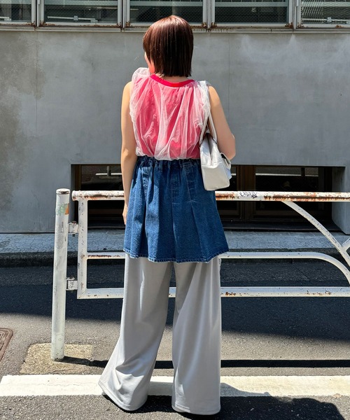 CIAOPANIC(チャオパニック)の「デニムタックプリーツミニスカート(デニムスカート・レディース・ブルー/サックスブルー・FREE)」の12枚目の写真